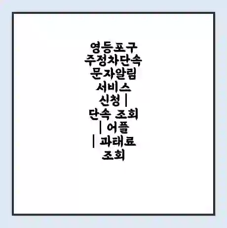 영등포구 주정차단속 문자알림 서비스 신청 | 단속 조회 | 어플 | 과태료 조회