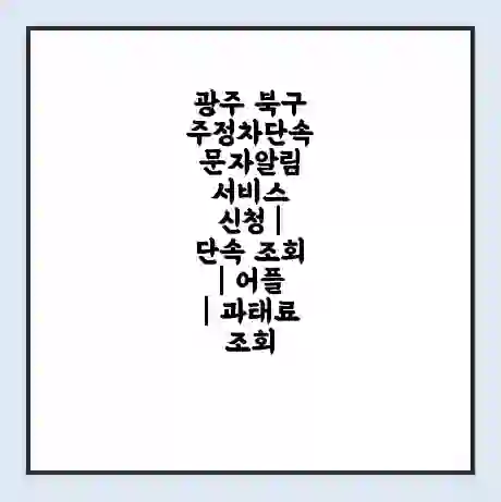 광주 북구 주정차단속 문자알림 서비스 신청 | 단속 조회 | 어플 | 과태료 조회
