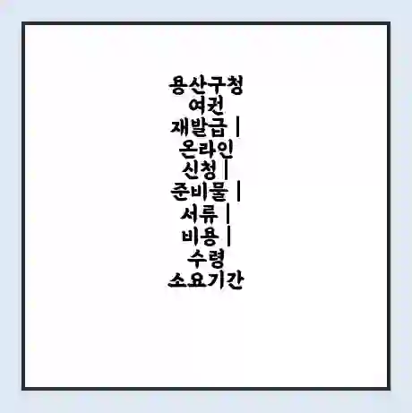 용산구청 여권 재발급 | 온라인 신청 | 준비물 | 서류 | 비용 | 수령 소요기간