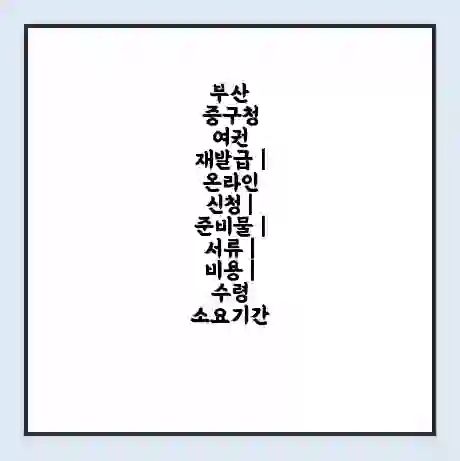 부산 중구청 여권 재발급 | 온라인 신청 | 준비물 | 서류 | 비용 | 수령 소요기간