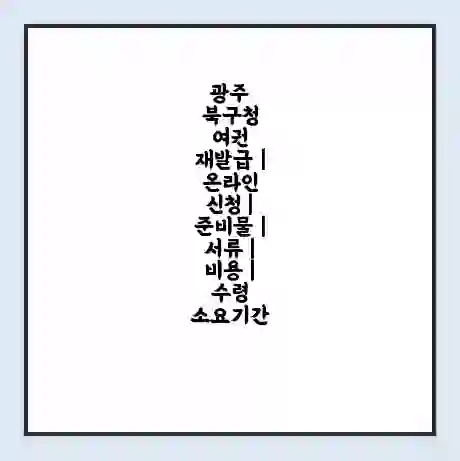 광주 북구청 여권 재발급 | 온라인 신청 | 준비물 | 서류 | 비용 | 수령 소요기간