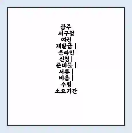 광주 서구청 여권 재발급 | 온라인 신청 | 준비물 | 서류 | 비용 | 수령 소요기간