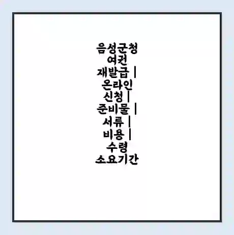 음성군청 여권 재발급 | 온라인 신청 | 준비물 | 서류 | 비용 | 수령 소요기간