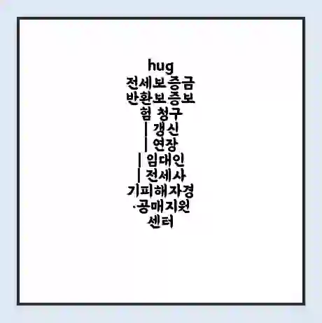 hug 전세보증금 반환보증보험 청구 | 갱신 | 연장 | 임대인 | 전세사기피해자경·공매지원센터
